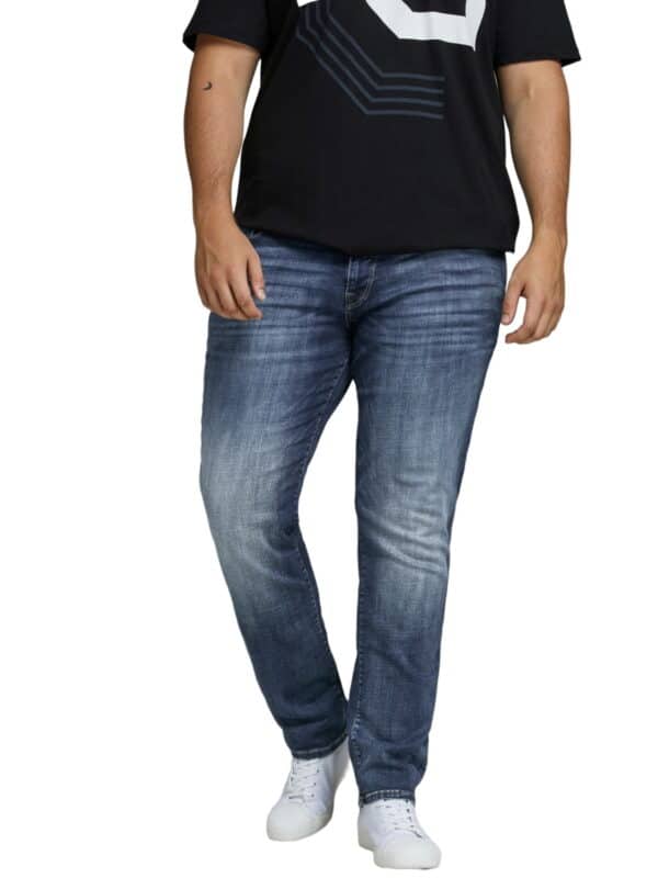 Jack & Jones Herren Jeans JJITIM JJICON JJ 057 50SPS - Slim Fit - Blau - Blue Denim in großen Größen