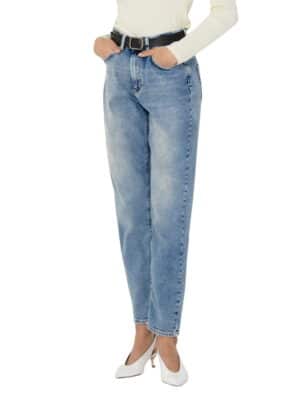Only Damen Jeans ONLVENEDA LIFE MOM JEANS REA7452 - Straight Fit - Blau - Light Blue Denim
