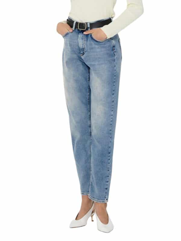 Only Damen Jeans ONLVENEDA LIFE MOM JEANS REA7452 - Straight Fit - Blau - Light Blue Denim