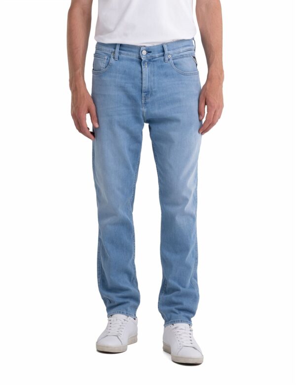 Replay Herren Jeans SANDOT - Relaxed Tapered Fit - Blau - Light Blue Denim